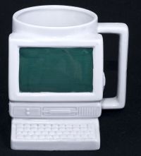 Computer Data CRT Vintage Sculpted Coffee Mug Fred Hollinger Designs